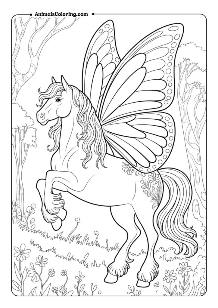 Fantasy butterfly horse