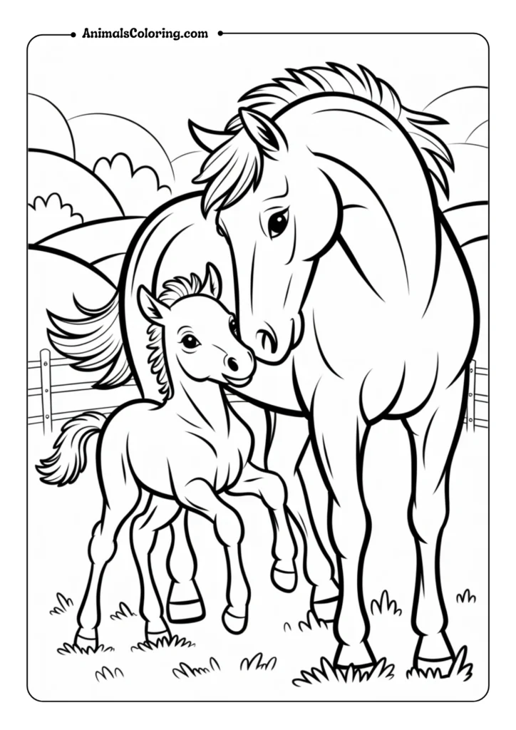 Mother horse and foal