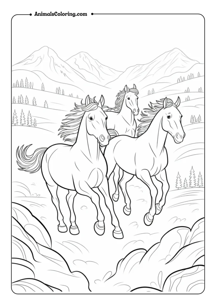 Running horses group