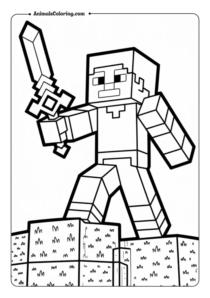 Steve with diamond sword