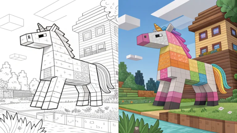 Minecraft coloring pages